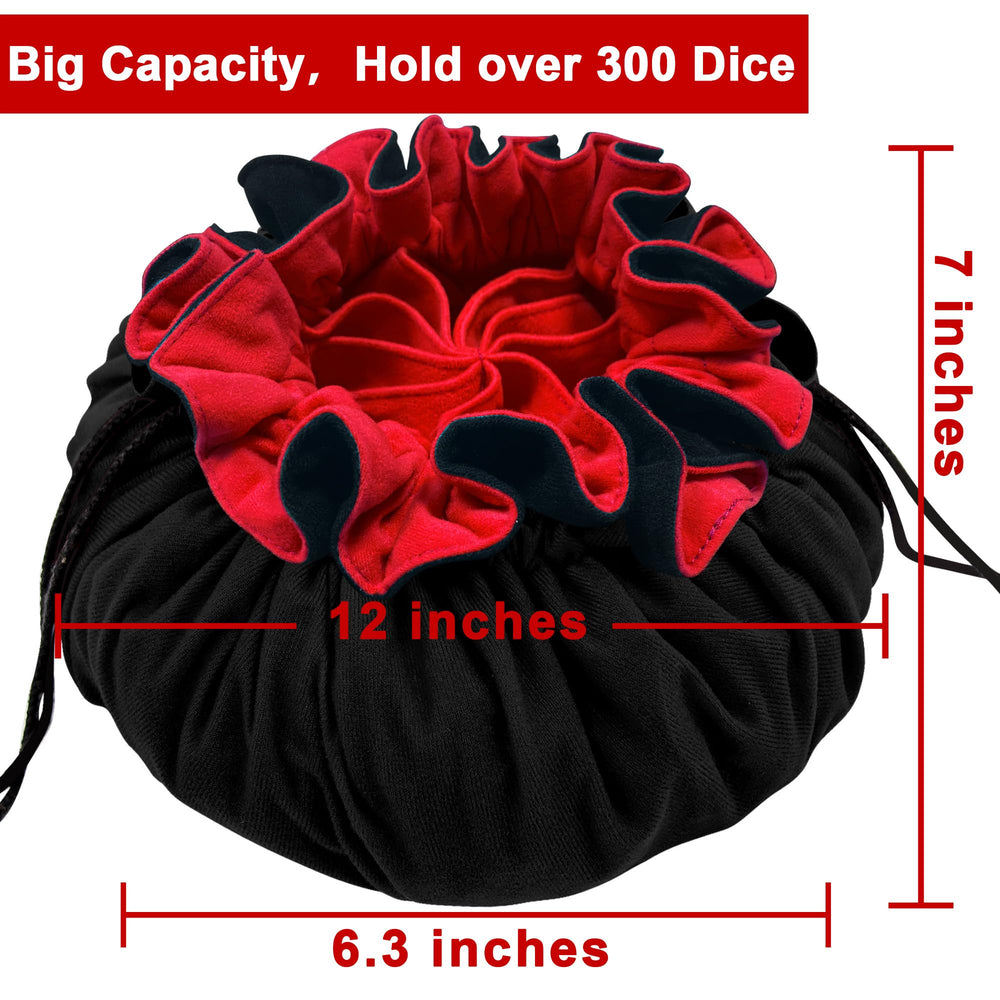 Portable drawstring design makes carrying dice to game nights easy.