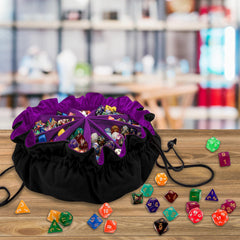 SIQUK dice bag inner compartments closeup reveals nine sections.