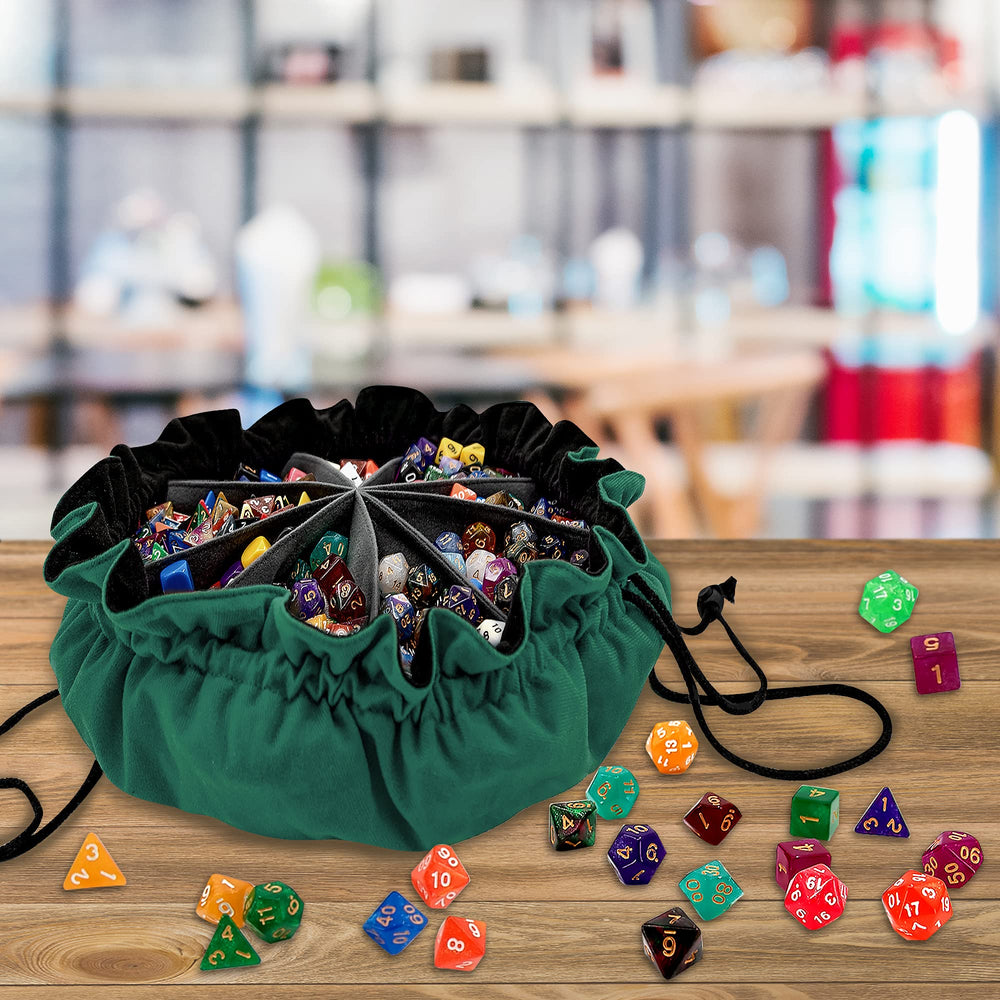 SIQUK dice bag doubles as storage for RPG accessories and small items.