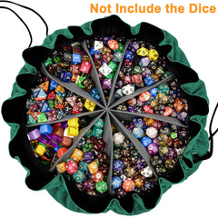 SIQUK dice bag features nine compartments to keep different dice types neatly separated.