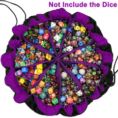 SIQUK dice bag nine compartments keep dice types sorted.