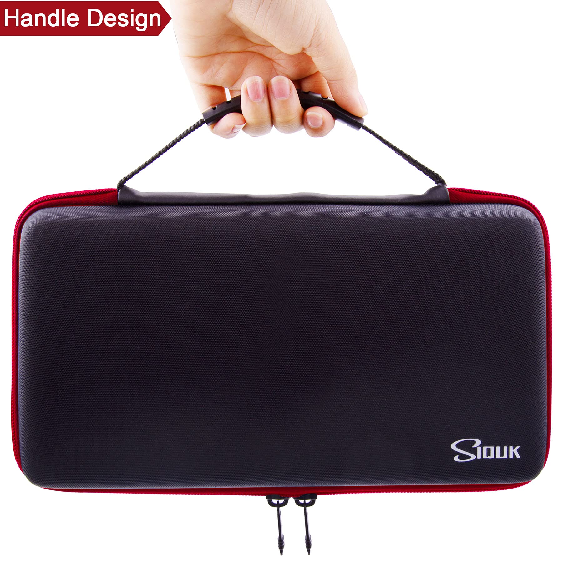 SIQUK red case with durable exterior for RPG gear.