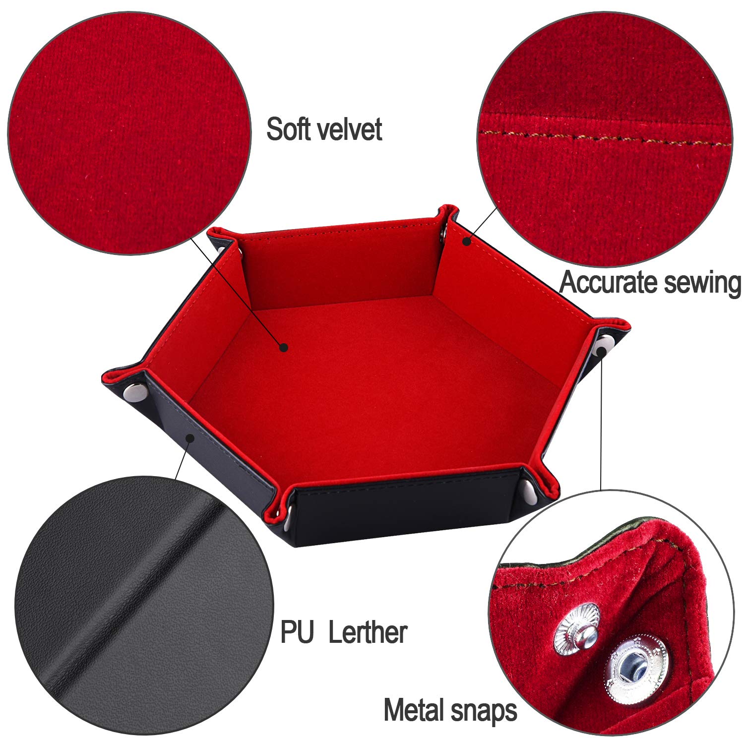 SIQUK dice tray burgundy velvet lining adds premium protection