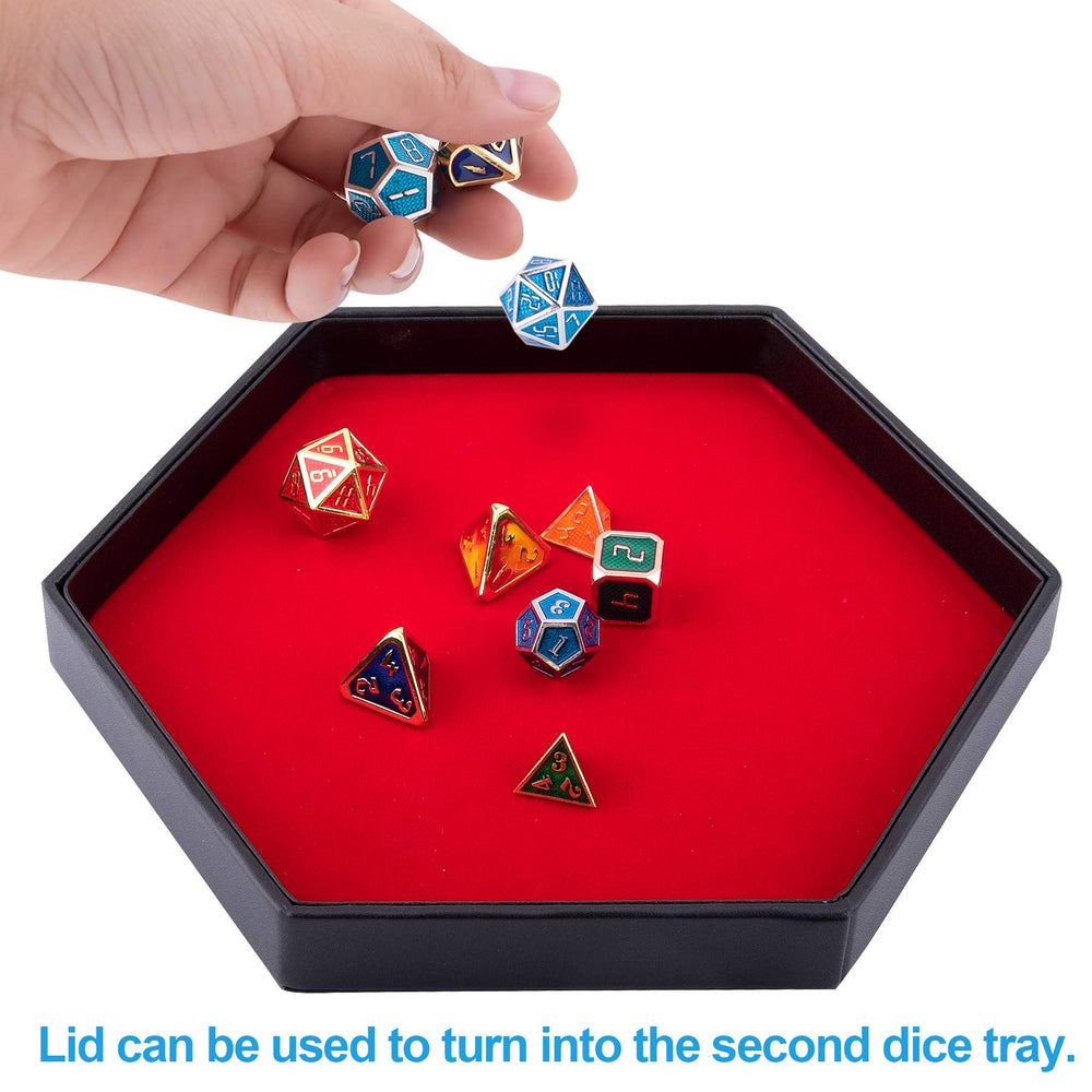 SIQUK hexagon tray offers space for up to four 28-dice sets