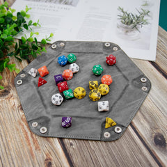 SIQUK hexagon dice tray collapsed for compact transport and storage.