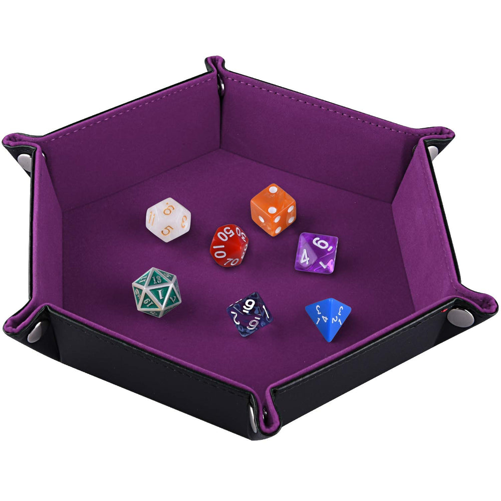 SIQUK dice tray interior velvet for smooth, quiet rolls during D&D sessions.