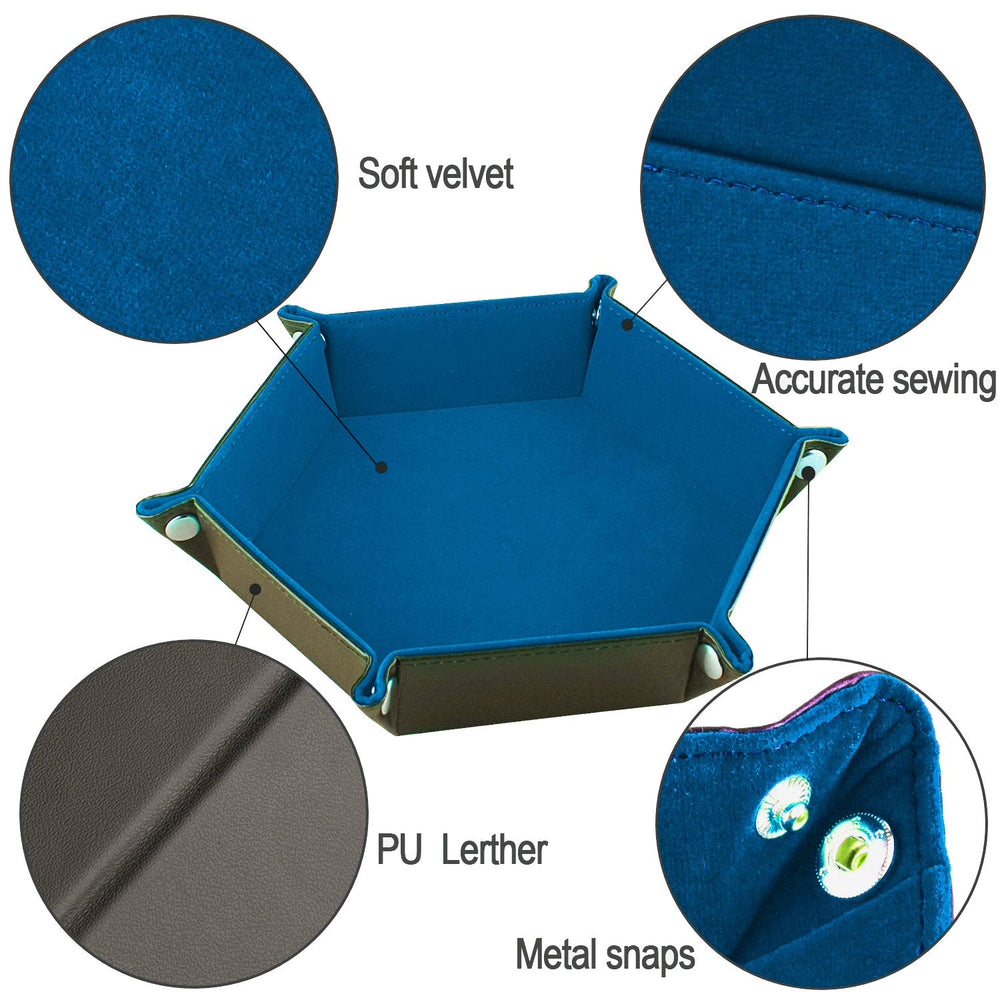 SIQUK folding hexagon tray with corner snaps for quick setup
