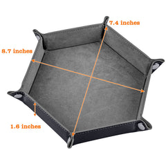 SIQUK gray hexagon dice tray with snap corners for quick setup.