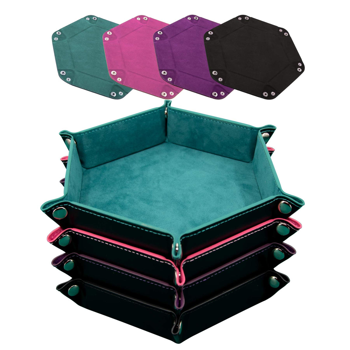 SIQUK dice tray hexagon cyan offers a portable rolling surface to protect dice and tables.