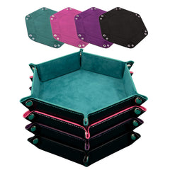 SIQUK dice tray hexagon cyan offers a portable rolling surface to protect dice and tables.