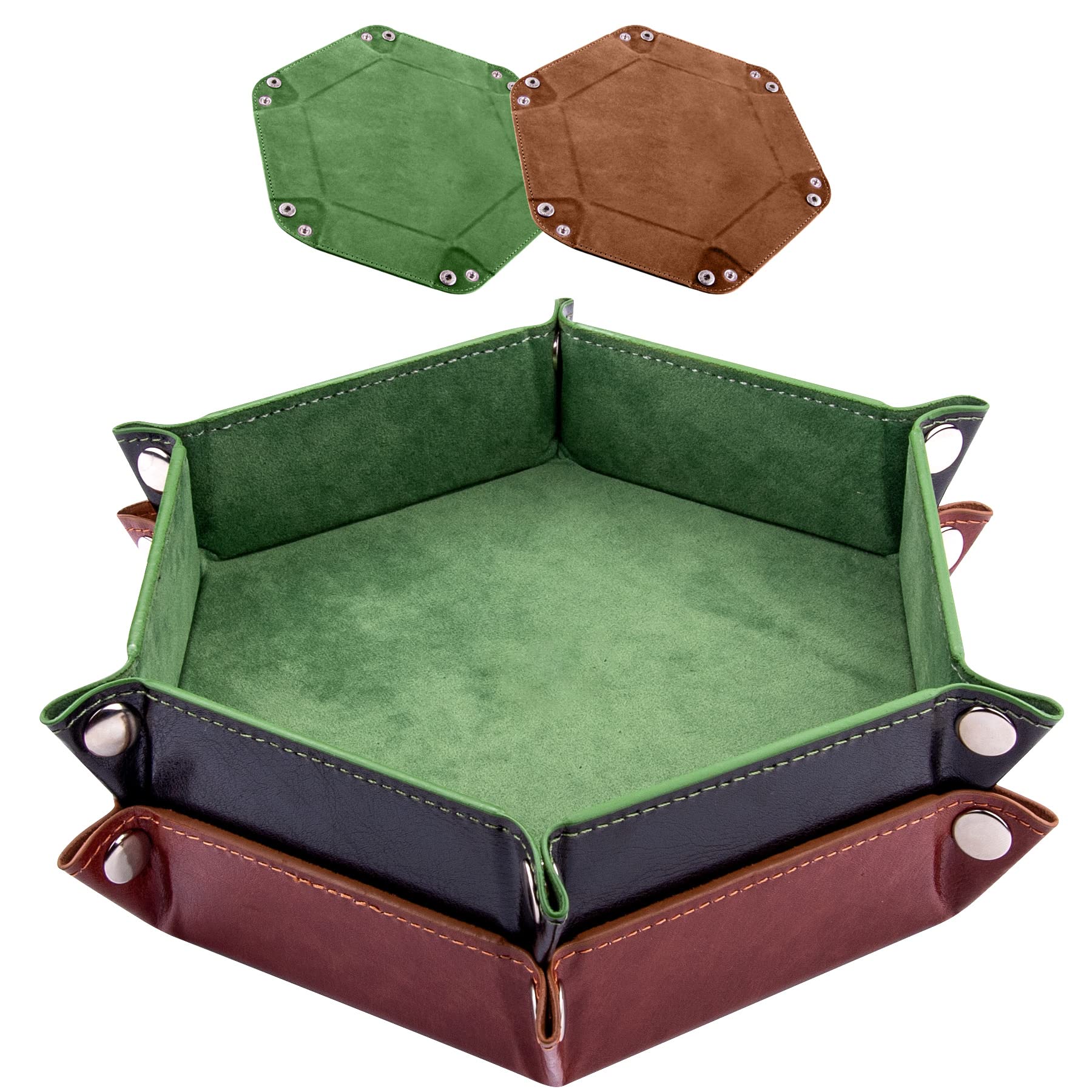 SIQUK dice tray hexagon folded snap for quick setup during RPG games