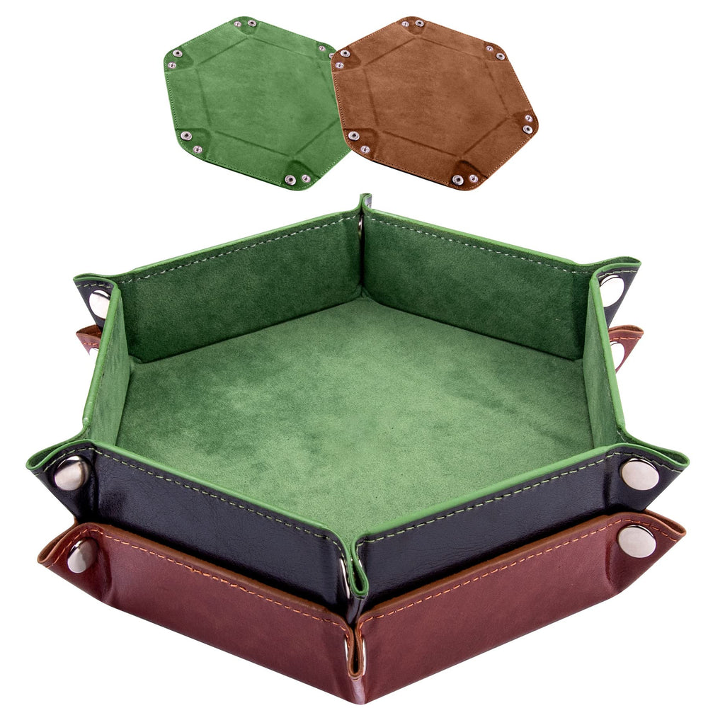 SIQUK dice tray hexagon folded snap for quick setup during RPG games