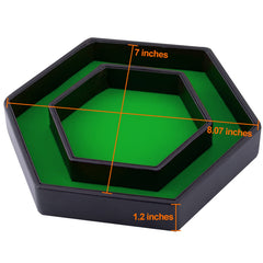 SIQUK dice tray hexagon lid showing dice-area layout for organization