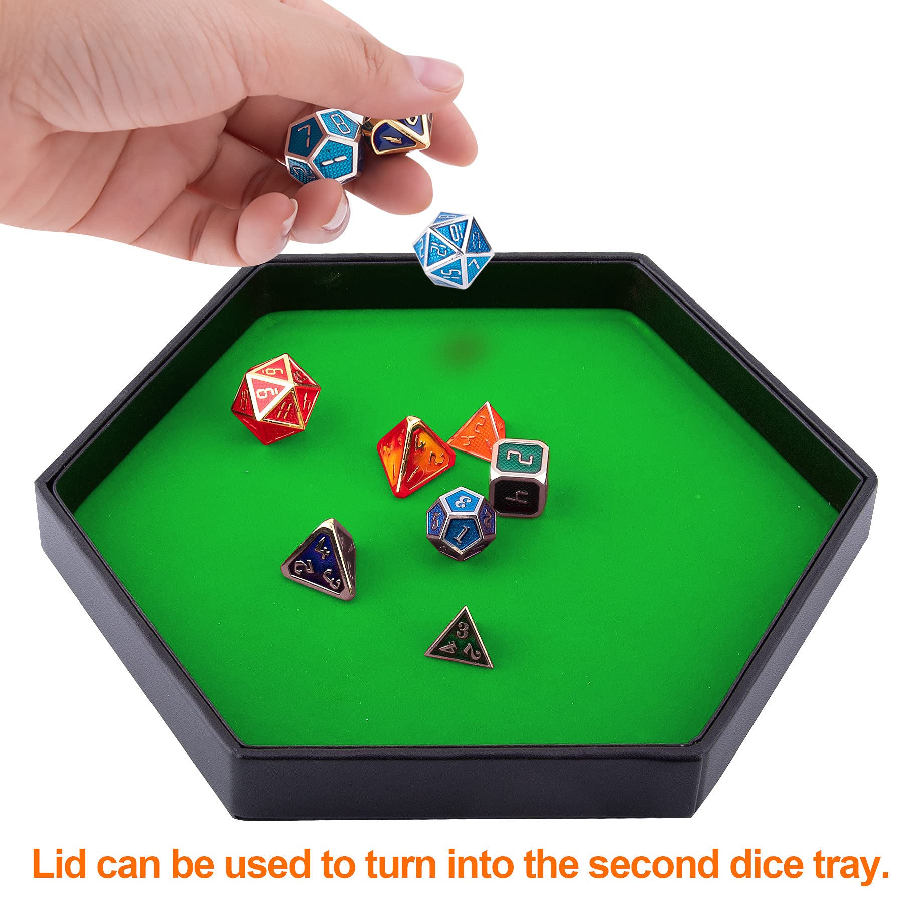 SIQUK hexagon lid doubles as second tray for convenient mid-game setup