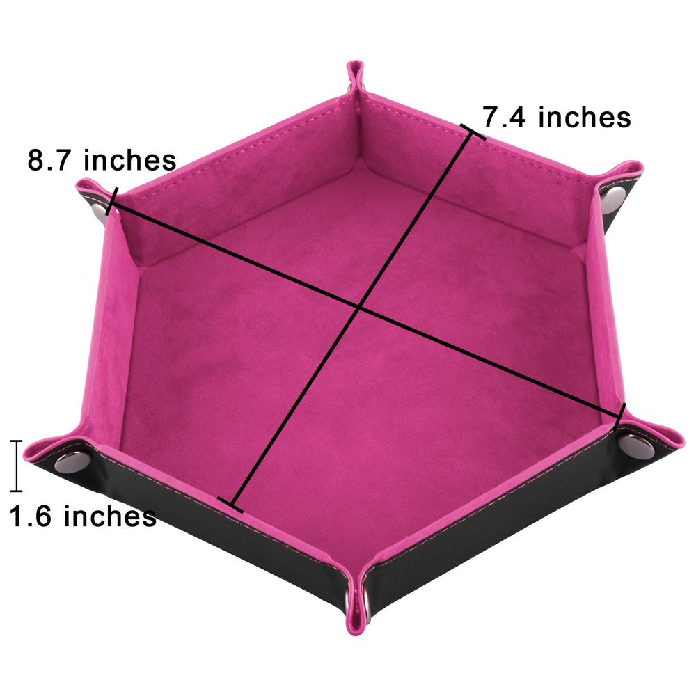 SIQUK dice tray hexagon pink keeps dice contained during RPG sessions.