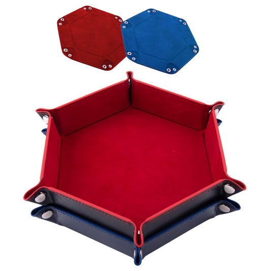 SIQUK dice tray hexagon in red protects dice during RPG sessions.
