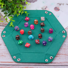 SIQUK hexagon violet dice tray folds flat for easy transport.