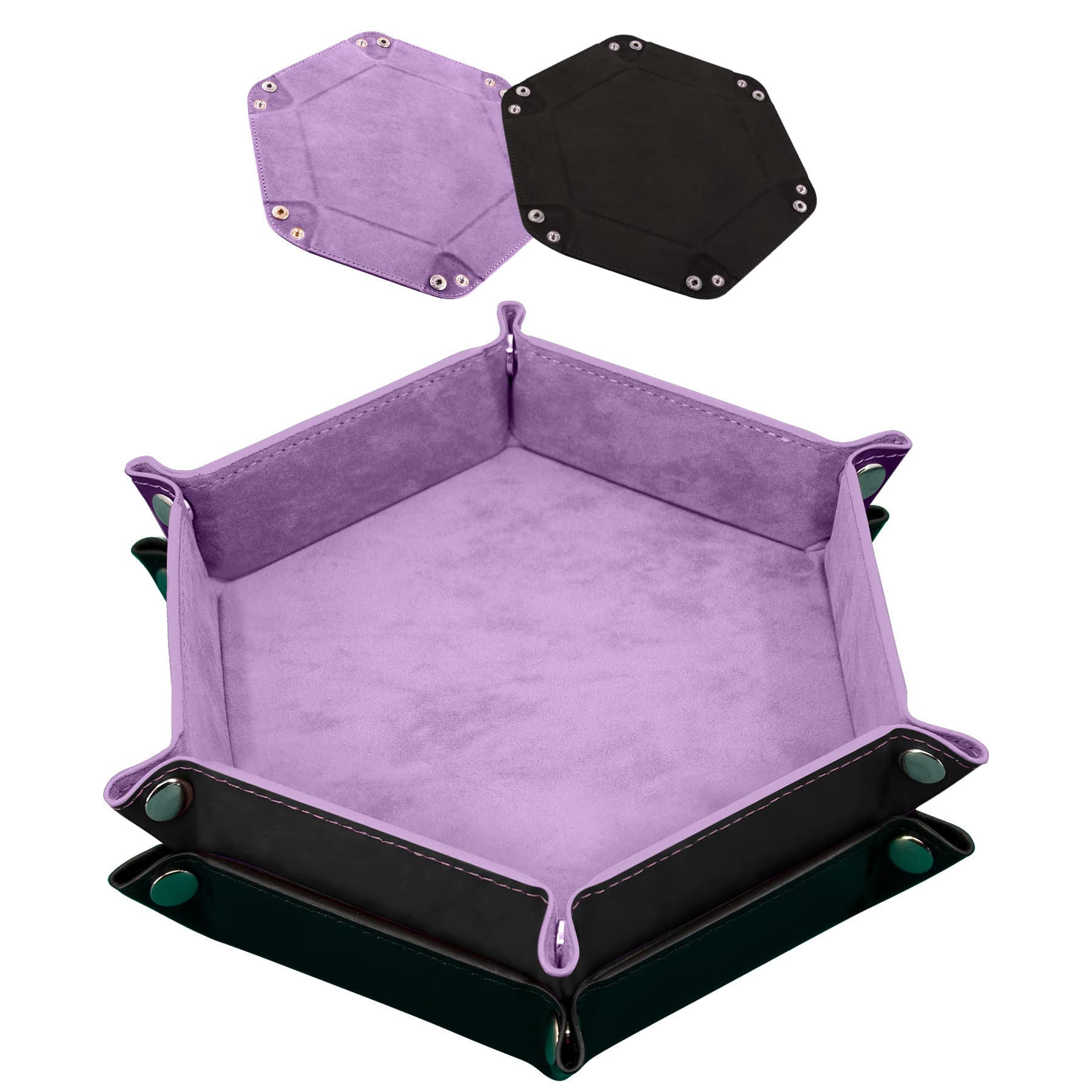 SIQUK dice tray lilac exterior keeps gaming accessories neatly organized during RPG sessions