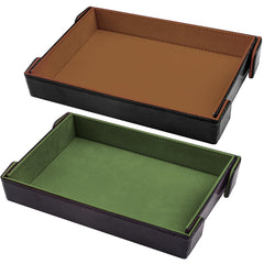 SIQUK dice tray rectangle folding green-camel, portable for quick games.