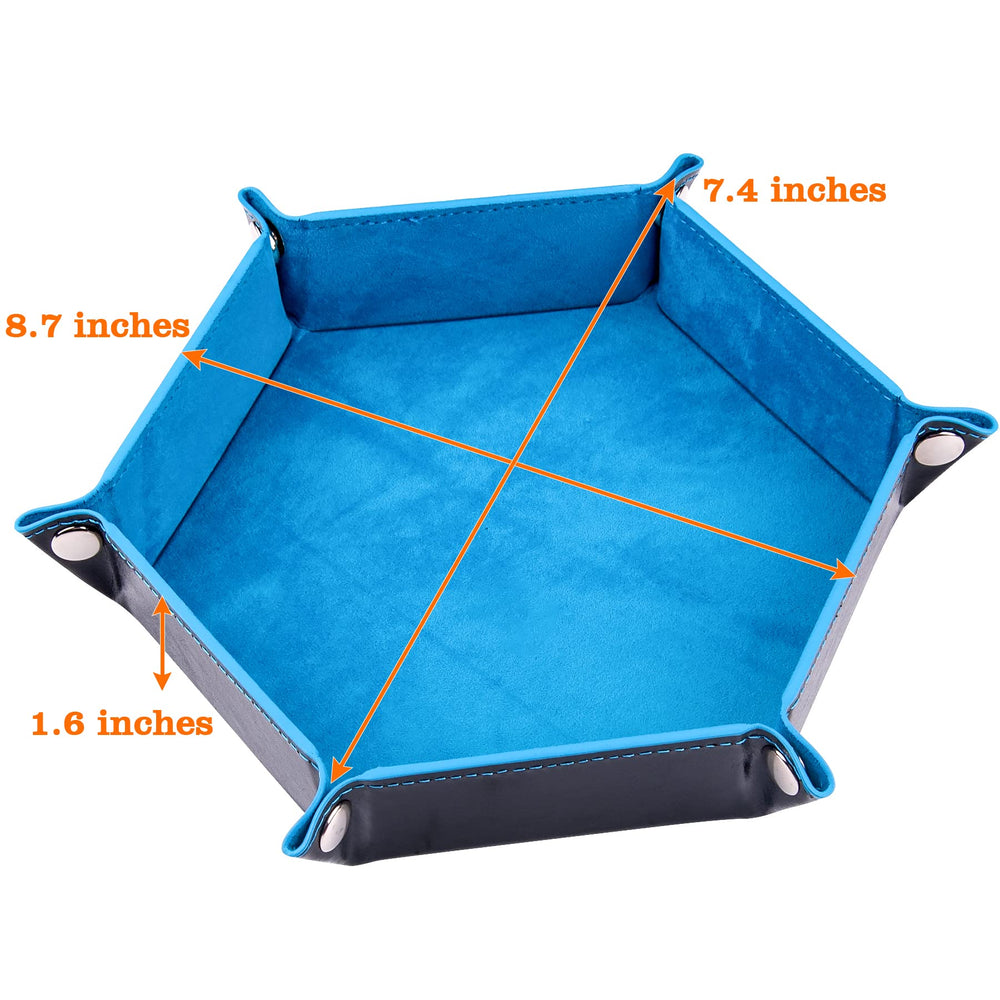 SIQUK dice tray Sky Blue color, folded neatly for travel sessions.