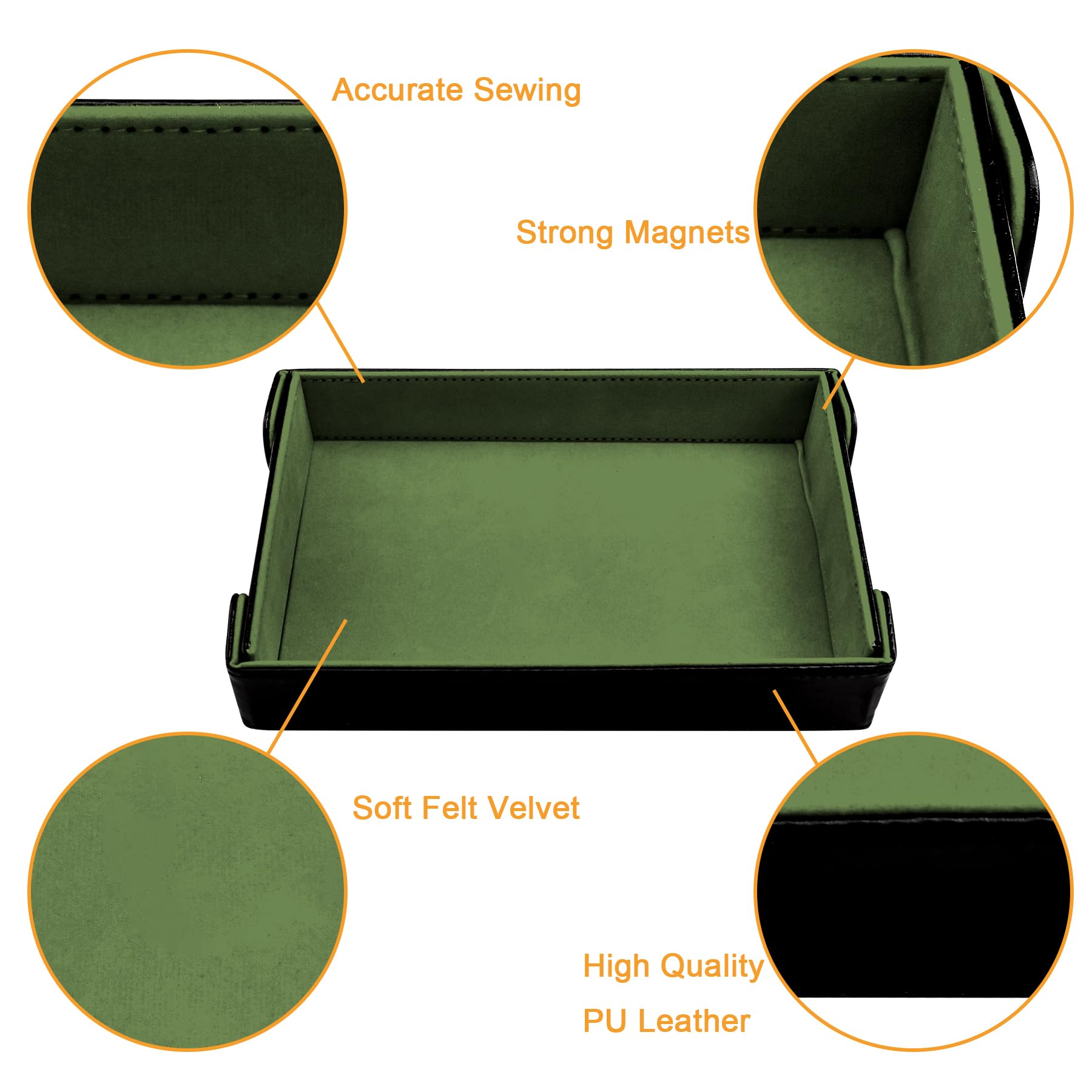 SIQUK dice tray velvet lining, protects dice during rolls.