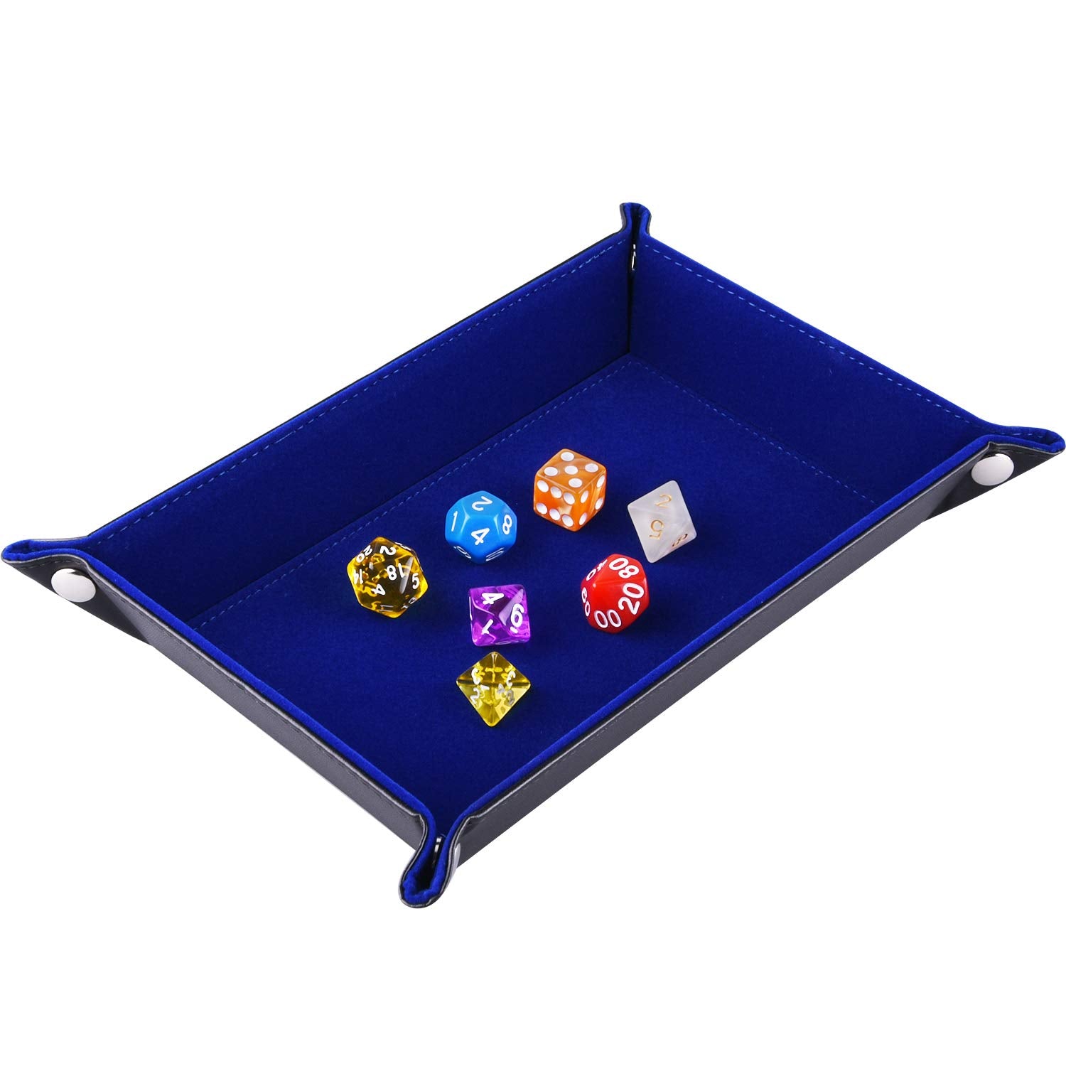 SIQUK double-sided dice tray folding rectangle in PU leather for portable gaming.
