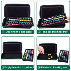 SIQUK Green EVA dice case with a comfortable handle for easy transport