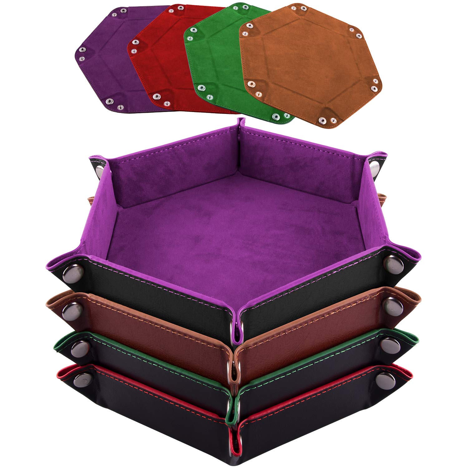 SIQUK hexagon dice tray in violet keeps dice organized for DND sessions