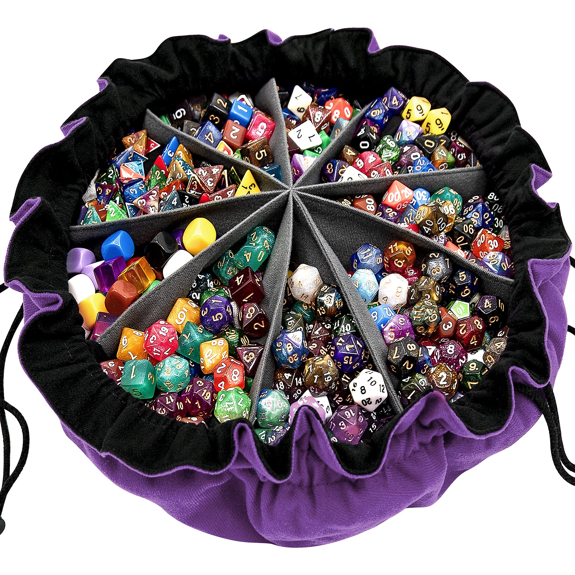 SIQUK large dice bag with drawstring open top for fast access to dice