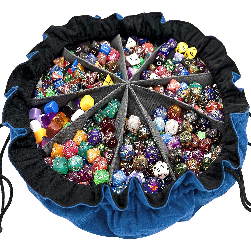 SIQUK large dice bag with pockets opened to reveal organized compartments for easy access.