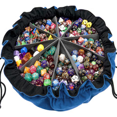 SIQUK large dice bag with pockets opened to reveal organized compartments for easy access.