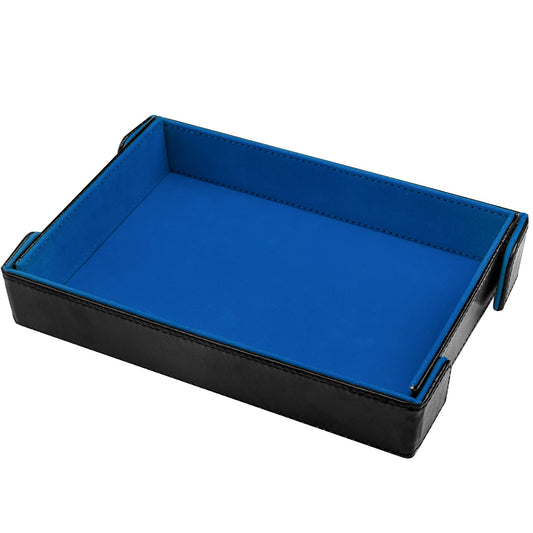 SIQUK magnetic folding dice tray in royal blue for quiet, quick setup during games