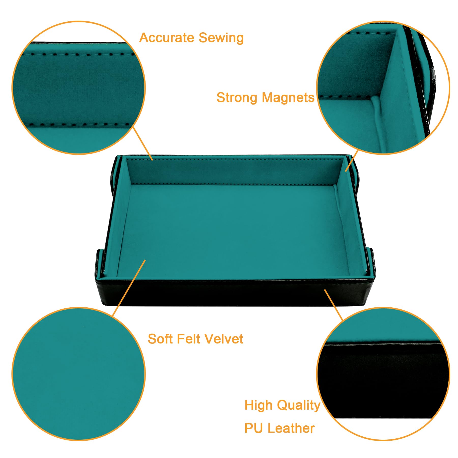 SIQUK velvet interior dice tray cyan, soft interior cushions dice during roll