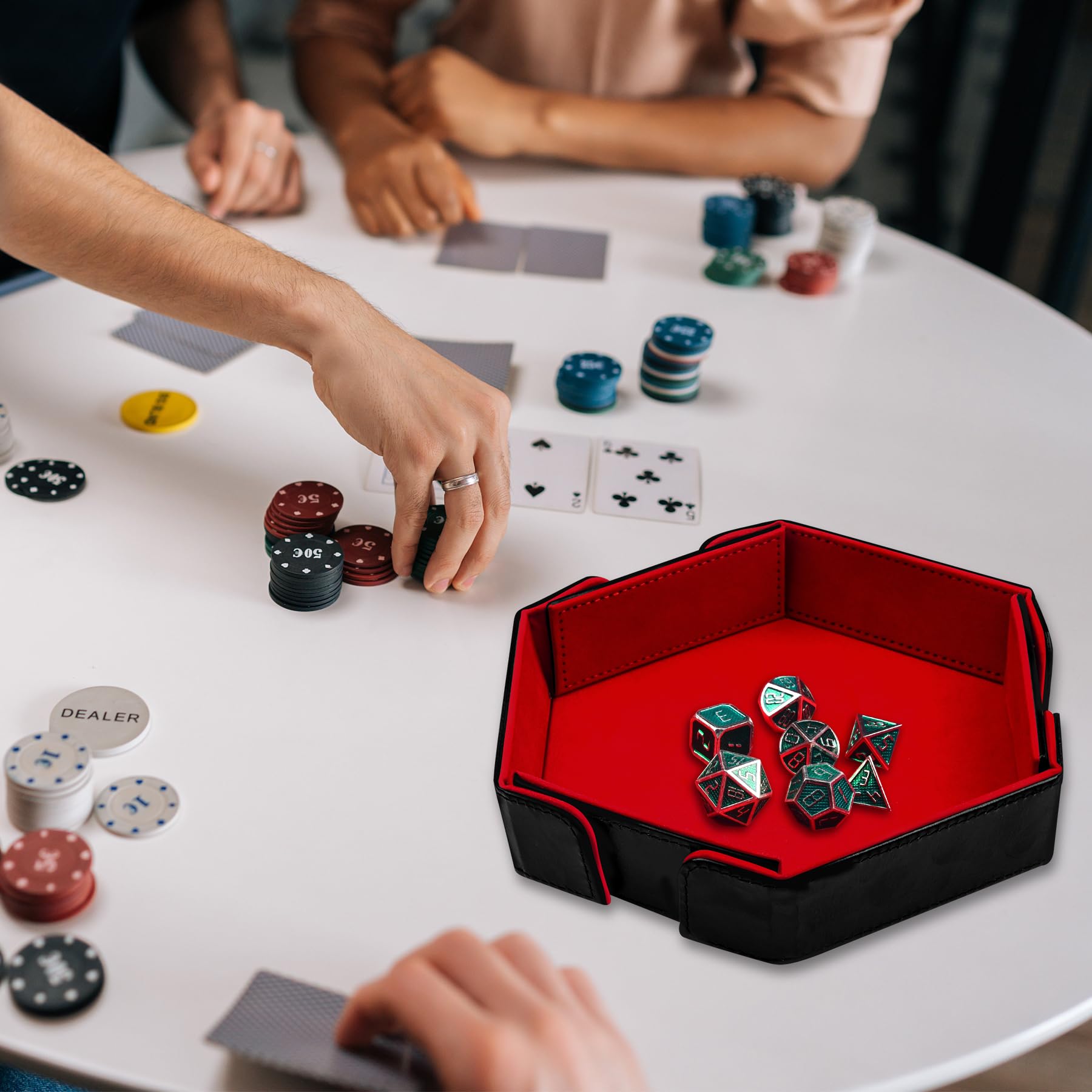 SIQUK hexagon tray used to store dice and small items at table