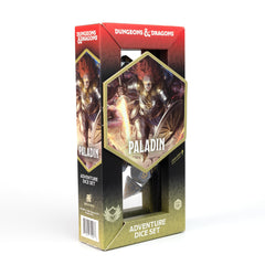 Sirius Dice Paladin white-grey set on table for clear reads and reliable rolls.
