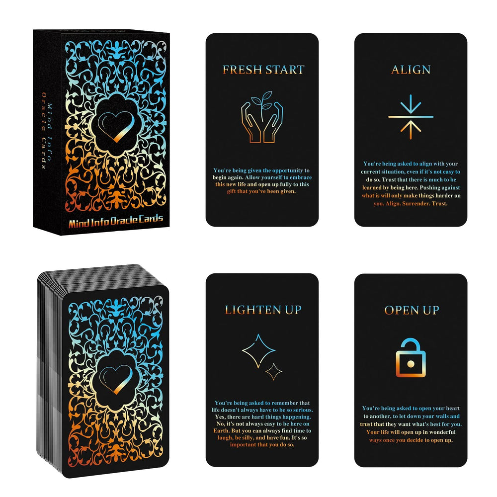 Sishui Mind Info Cards deck with 48 illustrated cards for clear life guidance.