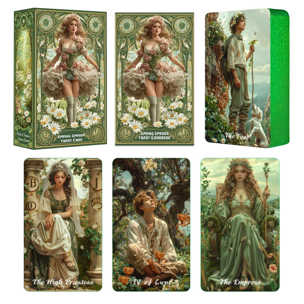 Durable 400 GSM stock of the Sishui Spring Sprout deck offers smooth shuffles.