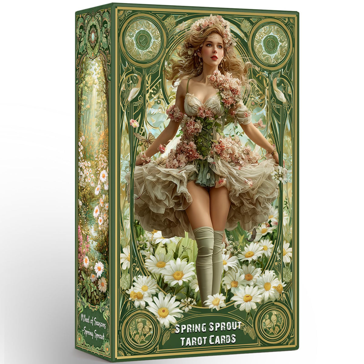 Sishui Spring Sprout deck with gilded edges for an elegant, collectible reading experience.