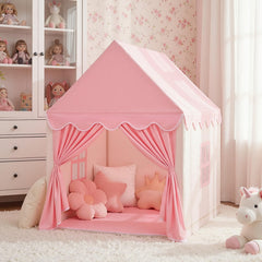 SISTICKER portable pink play tent for family trips and quick setup.