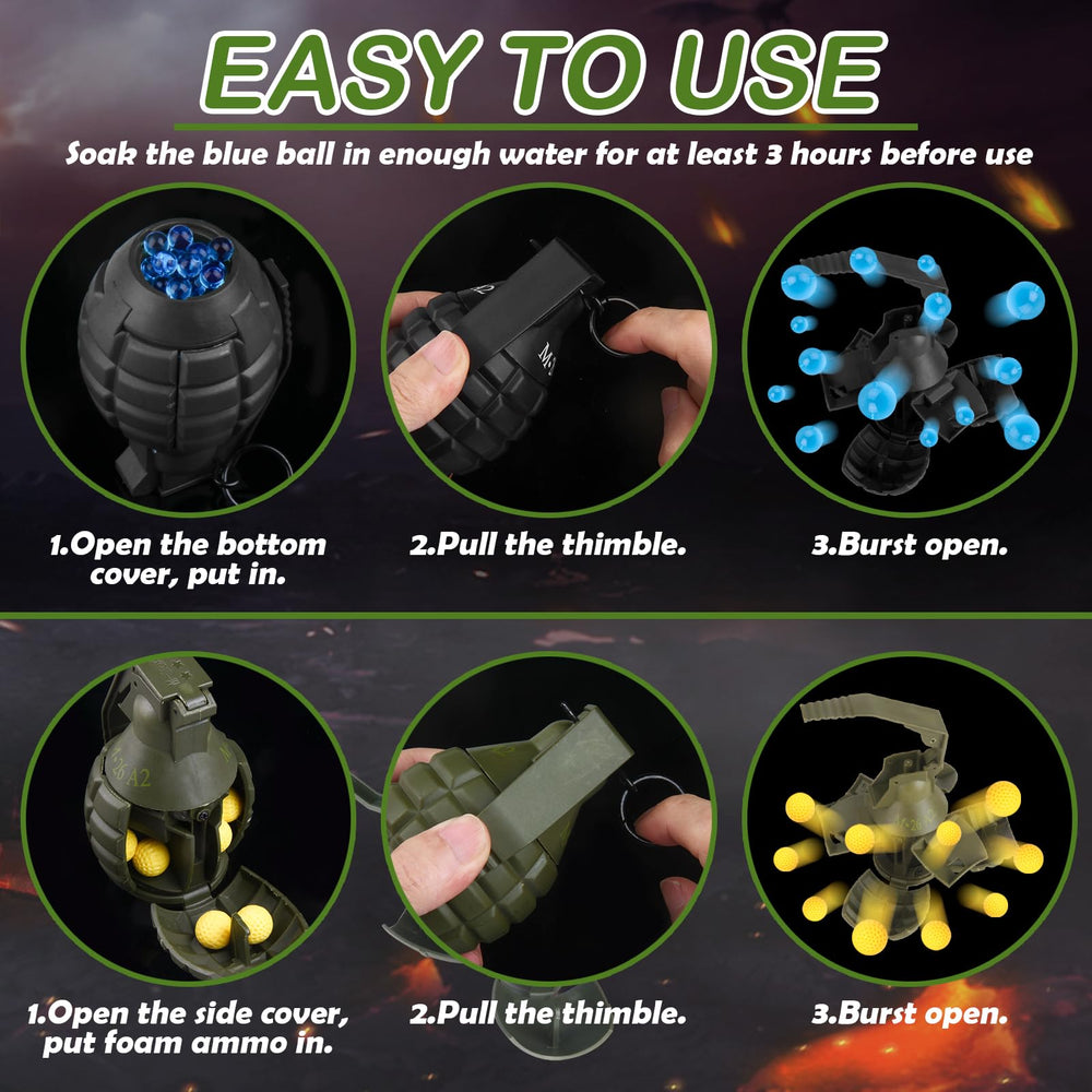 SitertCF Tactical Toy-Grenade pin and back cover demonstrates simple setup.