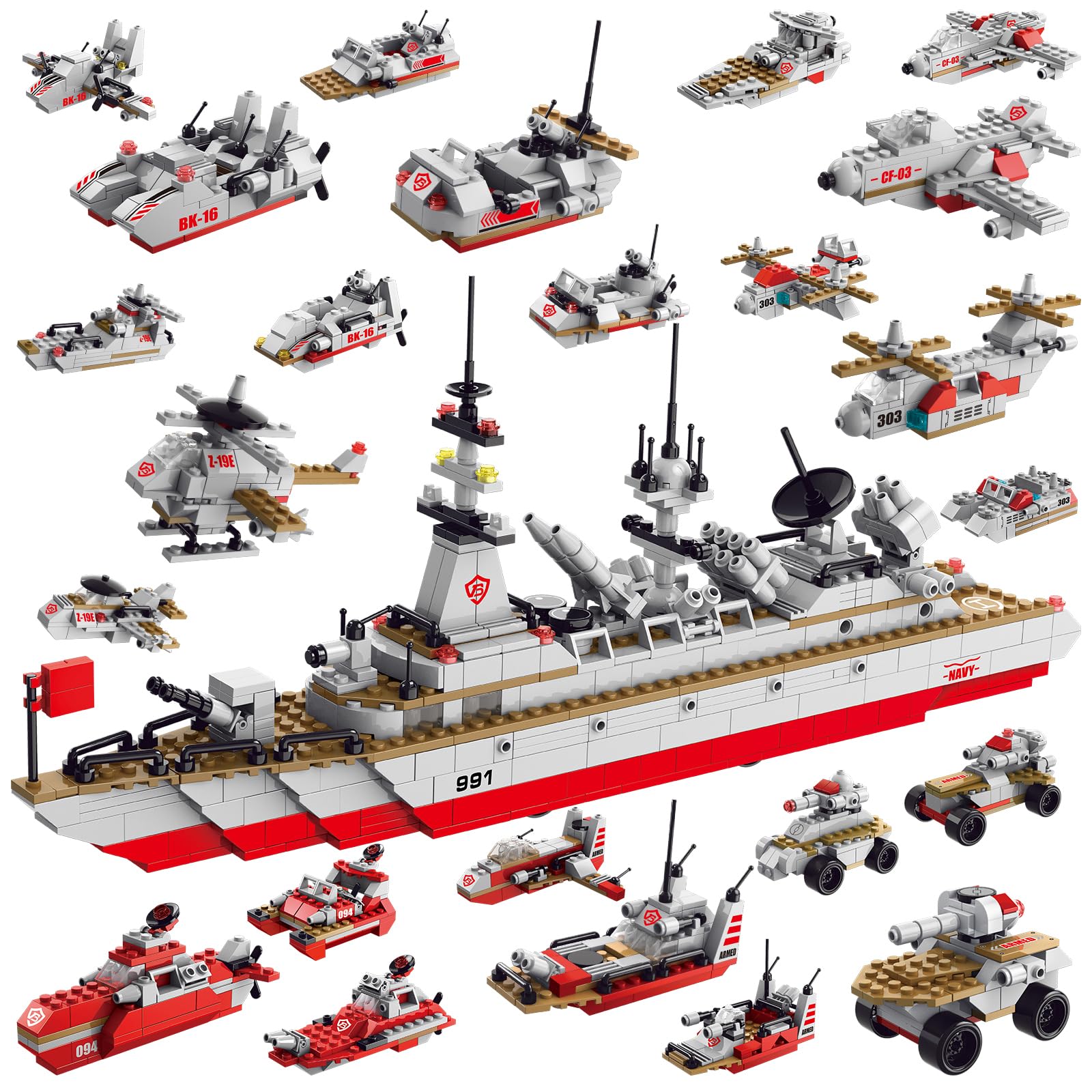 Sitodier battleship building set components ready for focused engineering play