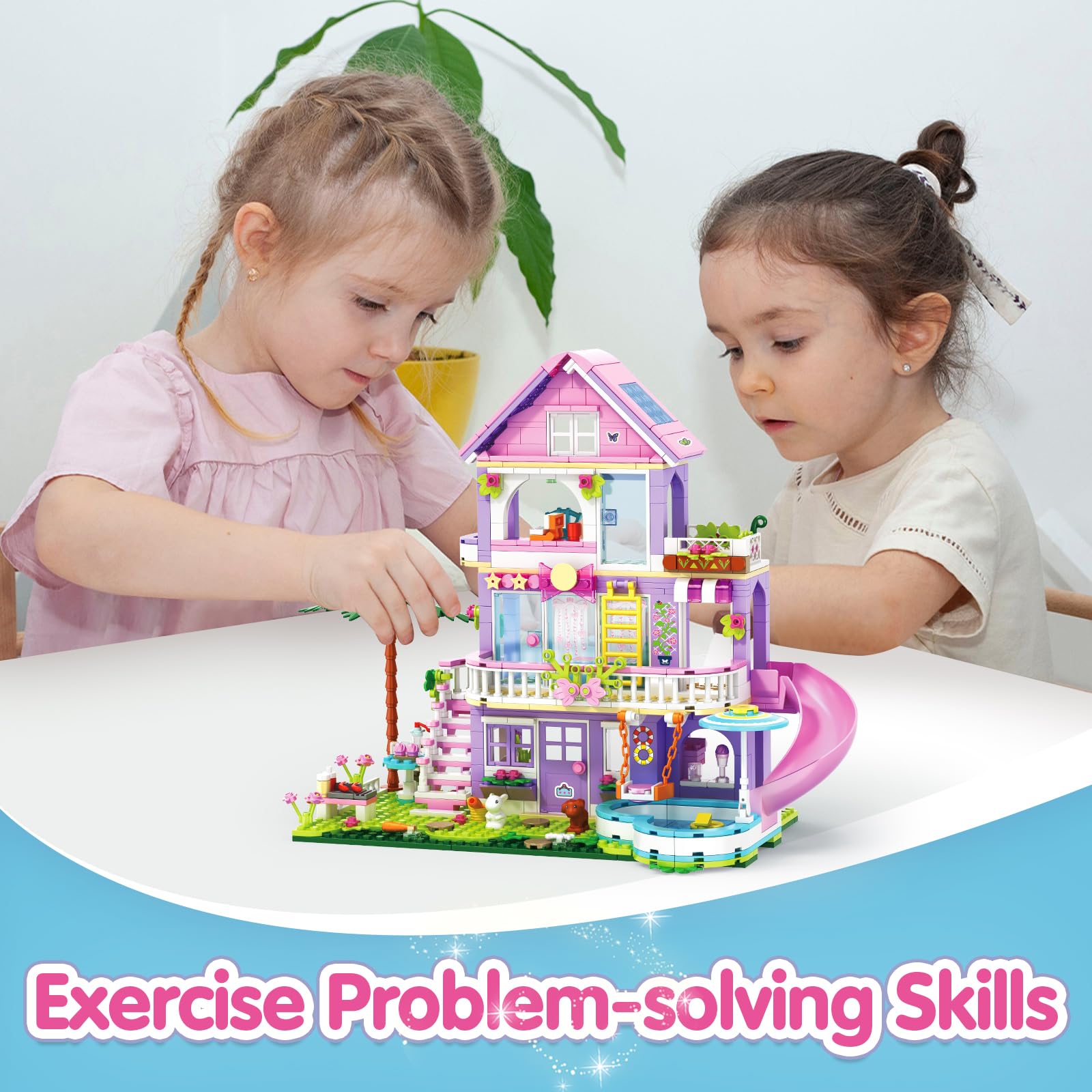 Sitodier Garden Villa Building Toy with colorful bricks sparks imaginative backyard play.