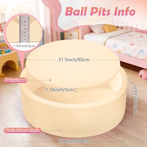 SIUUHOVS ball pit mocha inner wall detail shows soft cushioning