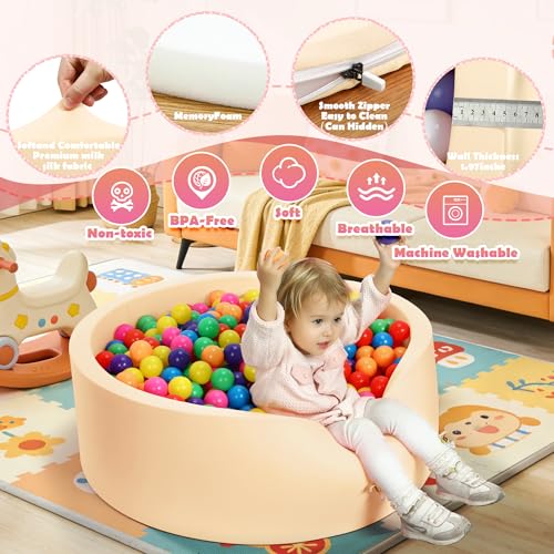 SIUUHOVS ball pit mocha memory foam core provides gentle support