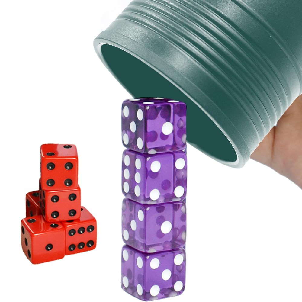 Six Senses Media dice stacking cup green for portable party games and skill practice.