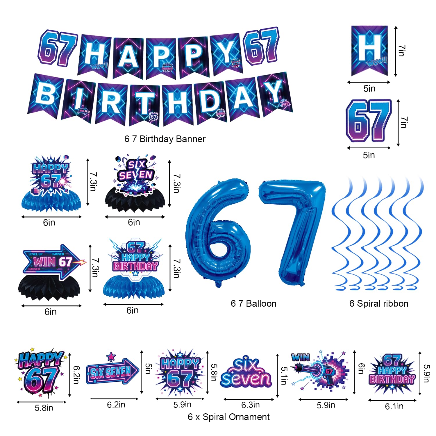 Six Seven neon table decor ties the set together for a cohesive party look.