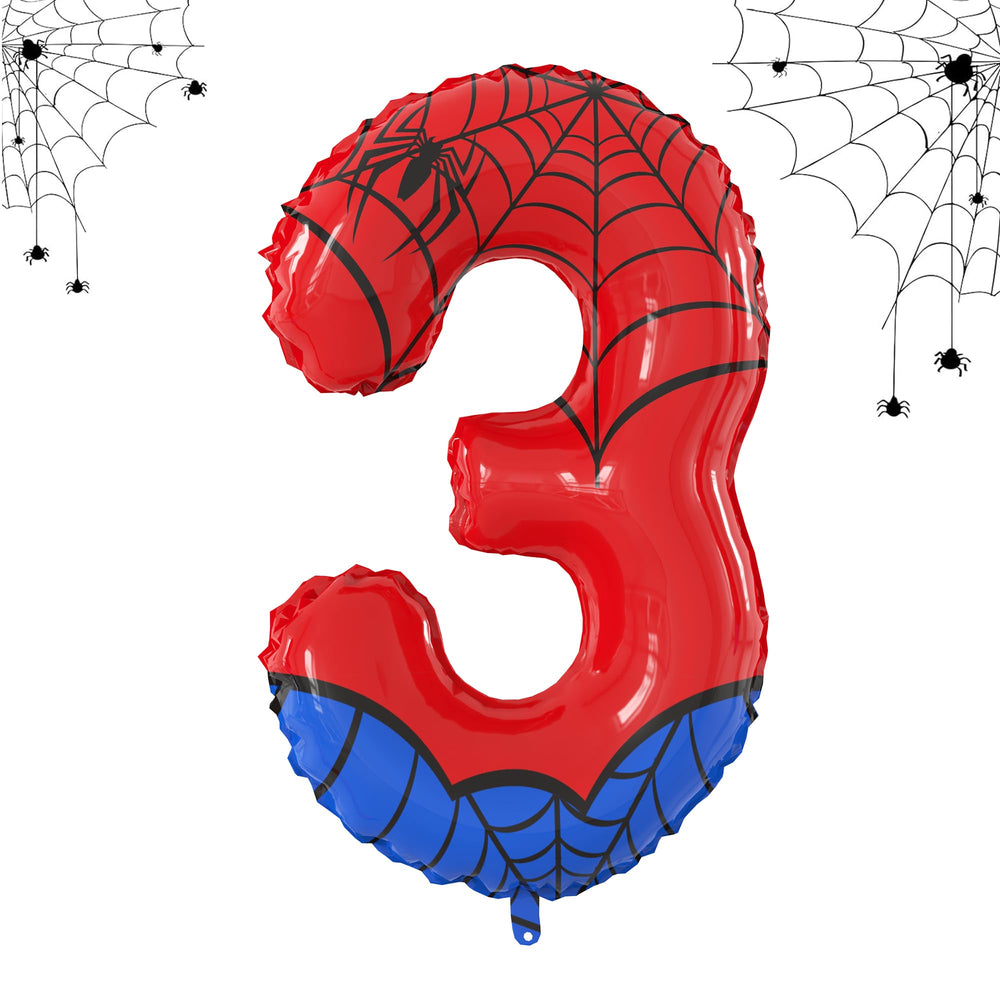 SIXONEAIEN 40-inch spider number 3 balloon for a bold party backdrop.