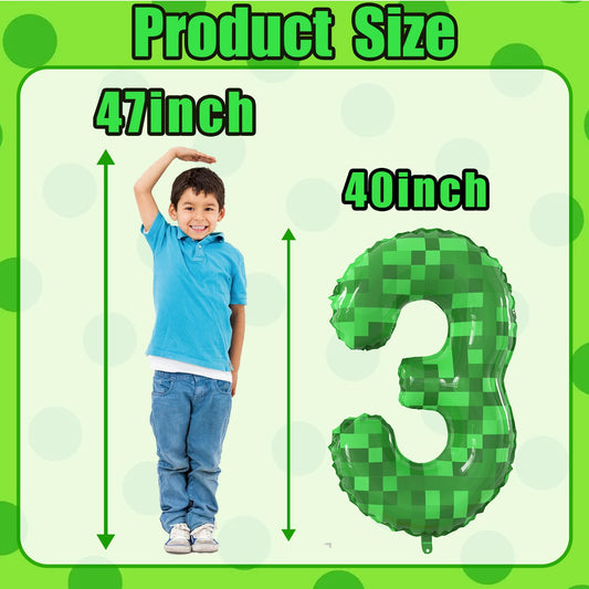 sixoneaien giant green pixel miner number balloon 0 suitable for photo-worthy displays