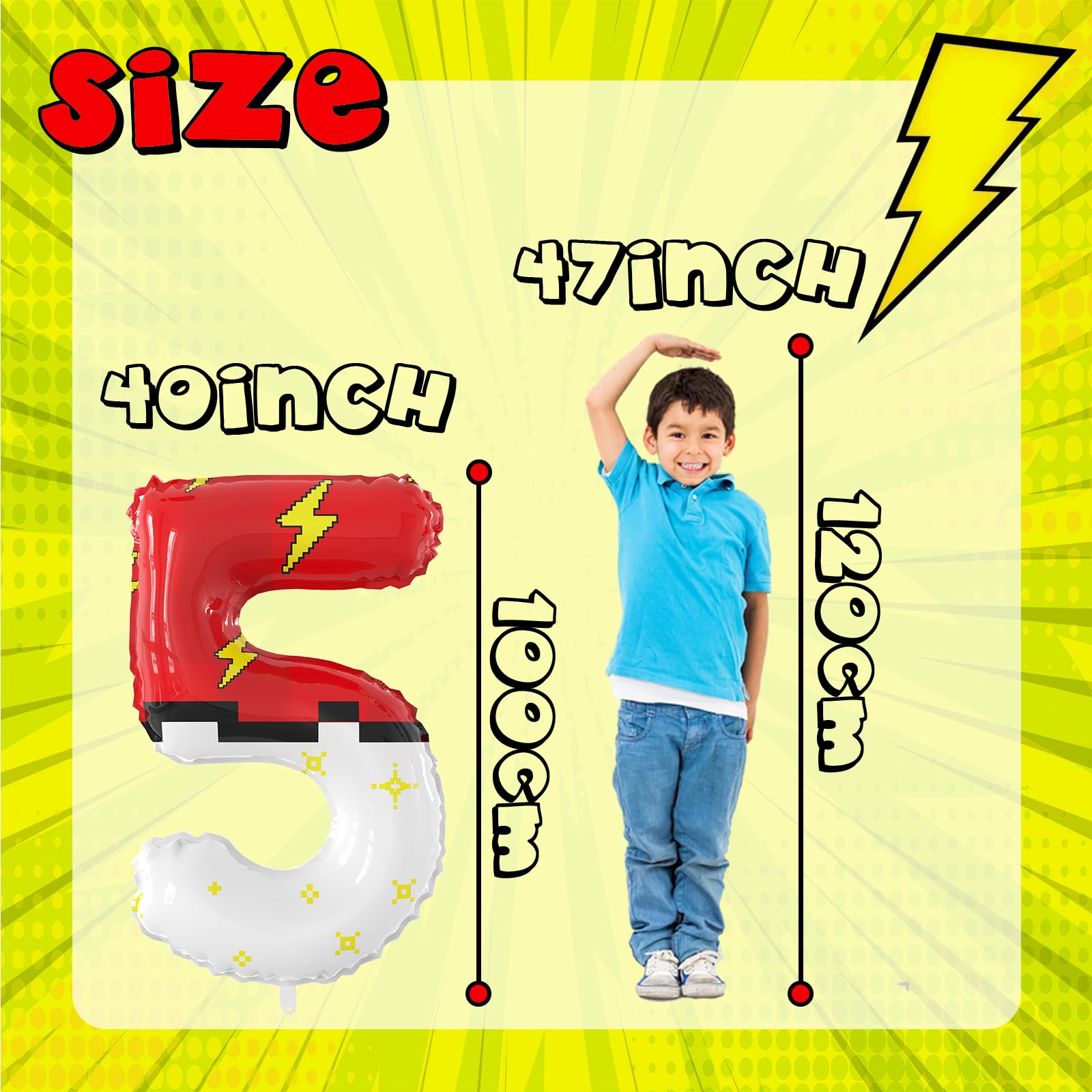 SIXONEAIEN giant number balloon 2 red white with yellow accents perfect for birthdays.