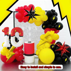 SIXONEAIEN 4 balloon makes a striking centerpiece with garlands.